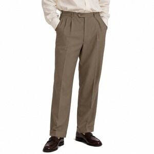 Vintage Burberry Khaki Pants Straight Leg Tan Beige Waist Size 36x31 Business